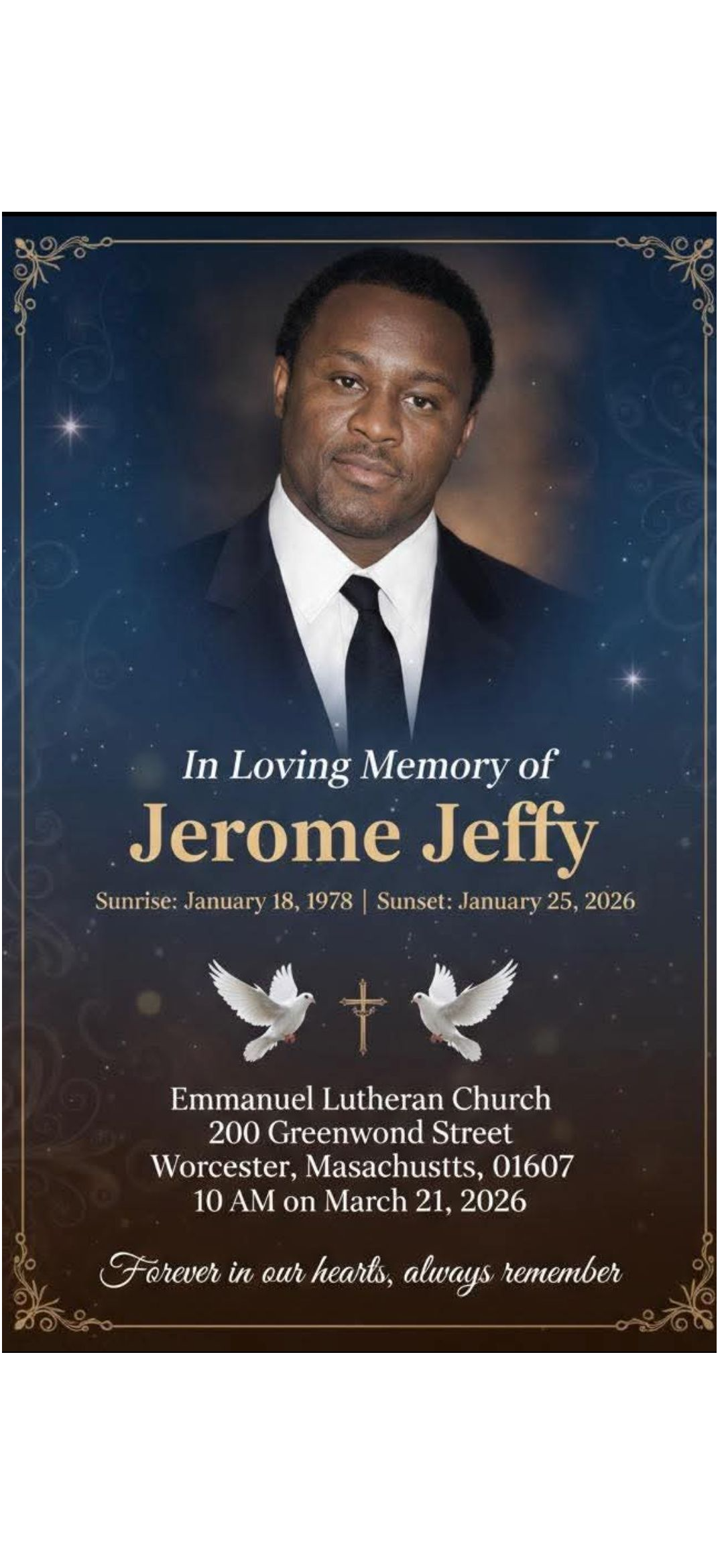 In Loving Memory of Jerome Jeffy